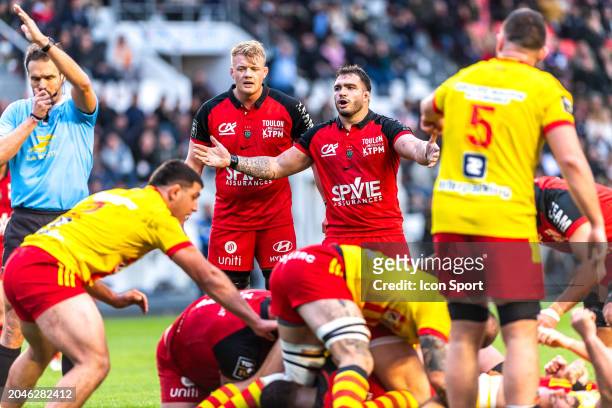 Teddy BAUBIGNY of Toulon during the Top 14 match between Toulon and Perpignan at Felix Mayol Stadium on March 2, 2024 in Toulon, France. - Photo by...
