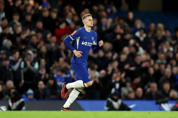 Jimi Tauriainen of Chelsea is substituted on during the Emirates FA Cup Fifth Round match between Chelsea and Leeds United at Stamford Bridge on...