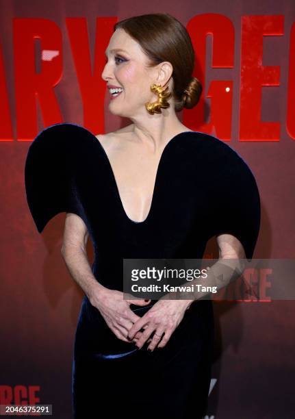 Julianne Moore attends the "Mary and George" UK Premiere at Banqueting House on February 28, 2024 in London, England.