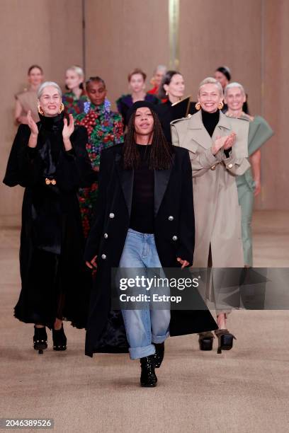 Fashion designer Olivier Rousteing during the Balmain Womenswear Fall/Winter 2024-2025 show as part of Paris Fashion Week on February 28, 2024 in...