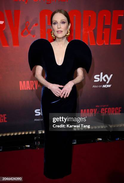 Julianne Moore attends the "Mary and George" UK Premiere at Banqueting House on February 28, 2024 in London, England.