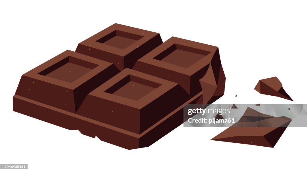Bars of chocolates isolated