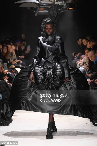 Model on the runway at Comme des Garçons RTW Fall 2024 as part of Paris Ready to Wear Fashion Week held on March 2, 2024 in Paris, France.