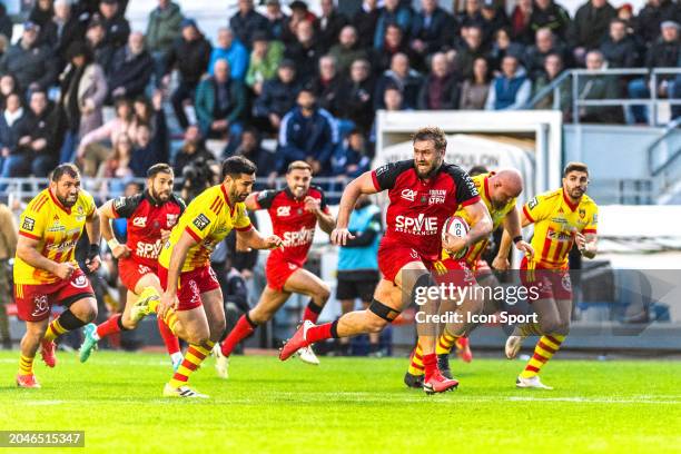 Matteo LE CORVEC of Toulon during the Top 14 match between Toulon and Perpignan at Felix Mayol Stadium on March 2, 2024 in Toulon, France. - Photo by...