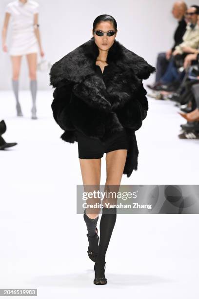 Model walks the runway during the Acne Studios Womenswear Fall/Winter 2024-2025 show as part of Paris Fashion Week on February 28, 2024 in Paris,...