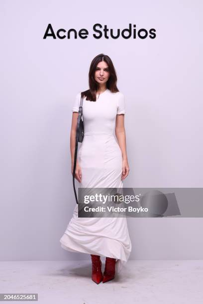 Emily Ratajkowski attends the Acne Studios Womenswear Fall/Winter 2024-2025 show as part of Paris Fashion Week on February 28, 2024 in Paris, France.