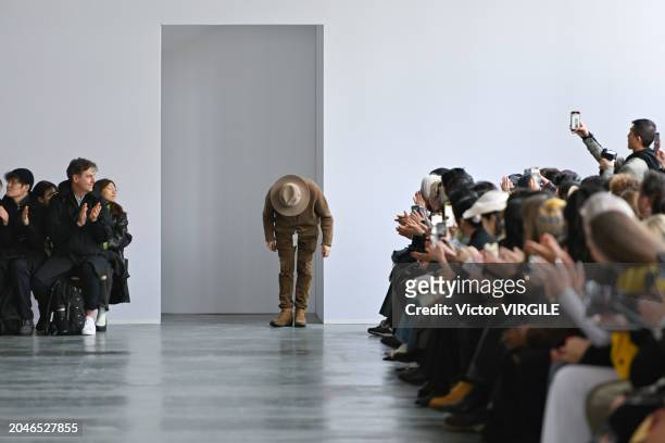 Fashion designer Jun Takahashi walks the runway during the Undercover Ready to Wear Fall/Winter 2024-2025 fashion show as part of the Paris Fashion...