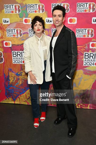 Annie Mac and Nick Grimshaw attend The BRIT Awards 2024 at The O2 Arena on March 2, 2024 in London, England.