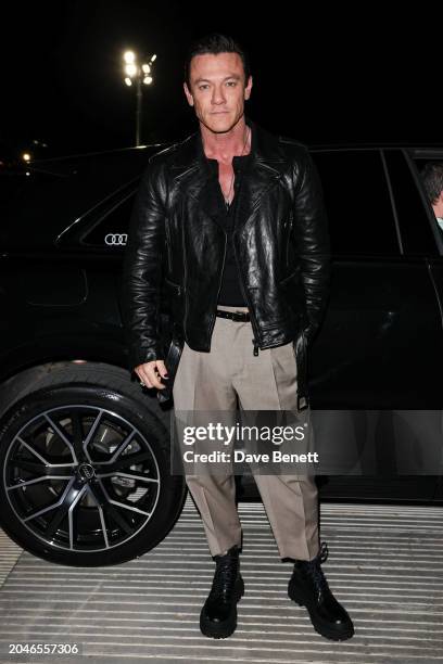 Luke Evans arrives in an Audi to the BRIT Awards on March 2, 2024 in London, England.