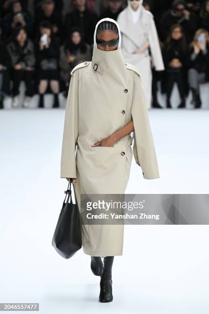 Model walks the runway during the Courrèges Womenswear Fall/Winter 2024-2025 show as part of Paris Fashion Week on February 28, 2024 in Paris, France.