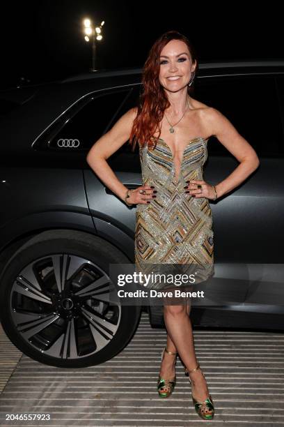 Arielle Free arrives in an Audi to the BRIT Awards on March 2, 2024 in London, England.