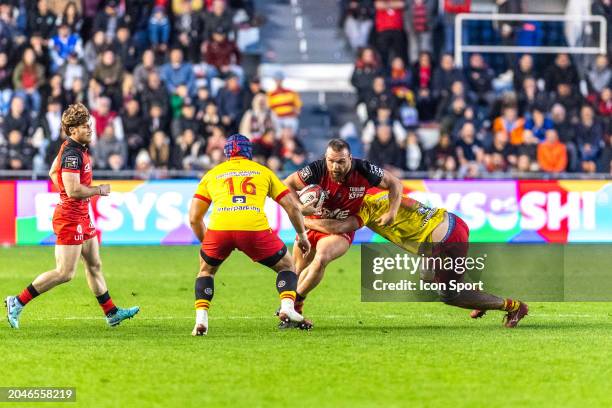 Bruce DEVAUX of Toulon during the Top 14 match between Toulon and Perpignan at Felix Mayol Stadium on March 2, 2024 in Toulon, France. - Photo by...