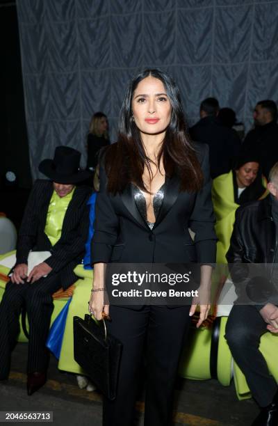 Salma Hayek attends the Alexander McQueen Autumn/Winter 2024 show during Paris Fashion Week on March 2, 2024 in Paris, France.