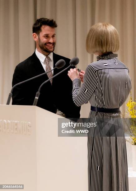 Simon Porte Jacquemus and Anna Wintour at the Simon Porte Jacquemus Award Ceremony as part of Paris Ready to Wear Fashion Week held on March 2, 2024...