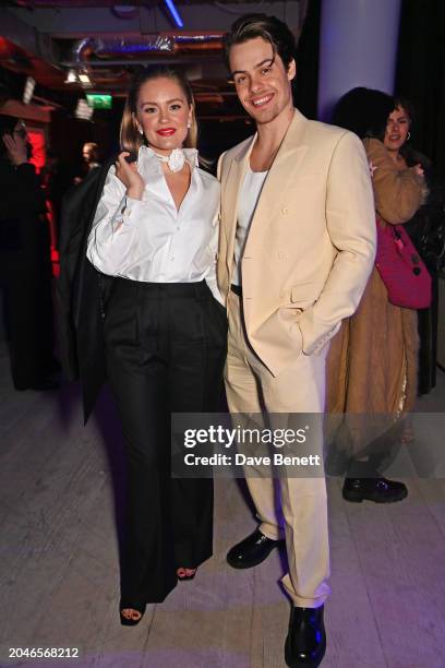 Alicia Agneson and Herman Tommeraas attend the Universal Music BRIT Awards after-party at 180 The Strand on March 2, 2024 in London, England.