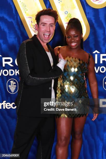 Nick Grimshaw and Clara Amfo attend the Warner Music & Cîroc Vodka BRIT awards after party at NoMad London on March 2, 2024 in London, England.