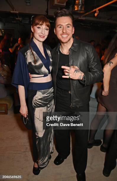 Nicola Roberts and Danny Jones attend the Universal Music BRIT Awards after-party at 180 The Strand on March 2, 2024 in London, England.