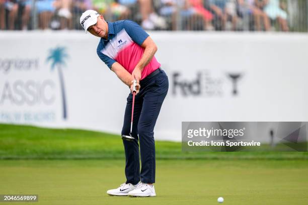 Martin Laird of Scotland putts at the tenth hole during the third round of Cognizant Classic in The Palm Beaches at PGA National Resort the Champion...