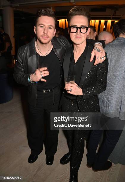 Danny Jones and Tom Fletcher attend the Universal Music BRIT Awards after-party at 180 The Strand on March 2, 2024 in London, England.