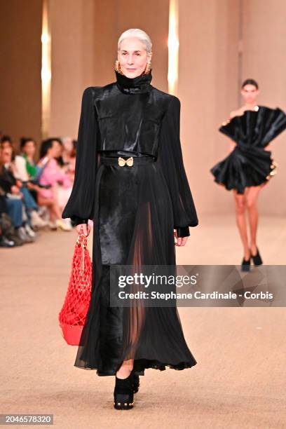 Model walks the runway during the Balmain Womenswear Fall/Winter 2024-2025 show as part of Paris Fashion Week on February 28, 2024 in Paris, France.