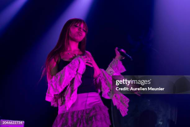 Pinkpantheress performs onstage at Elysee Montmartre on February 28, 2024 in Paris, France.