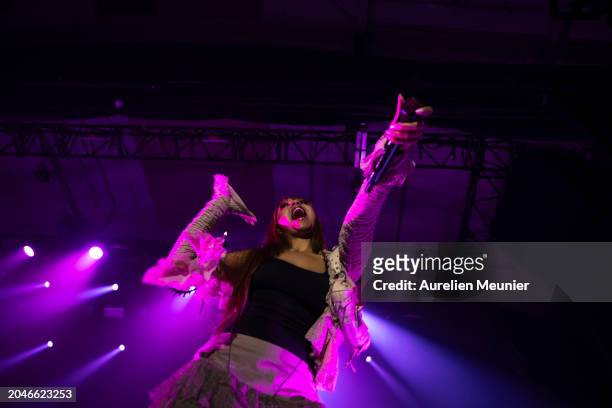 Pinkpantheress performs onstage at Elysee Montmartre on February 28, 2024 in Paris, France.