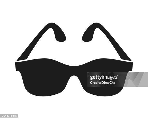 sunglasses silhouette - black glasses cut out vector icon - sunny stock illustrations
