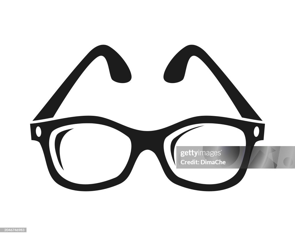 Eye Glasses Silhouette With Flares - Cut Out Vector Icon