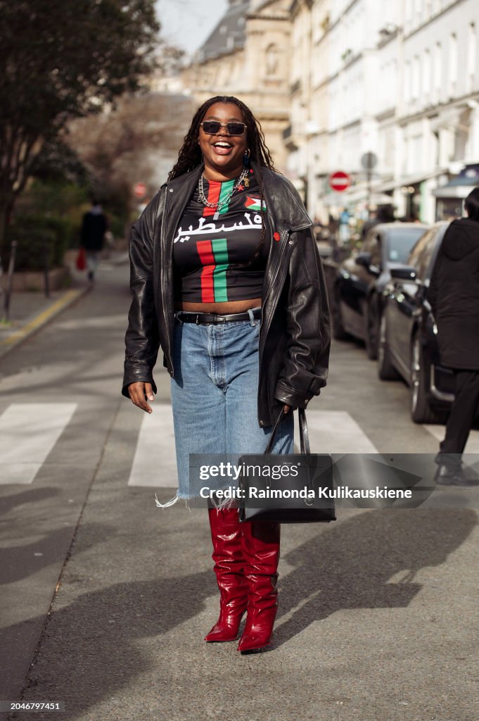Street Style - Paris Fashion Week - Womenswear Fall/Winter 2024/2025 - Day Three