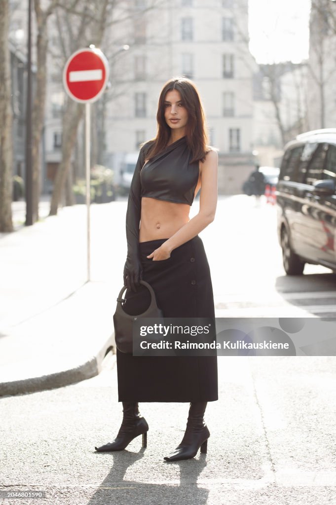Street Style - Paris Fashion Week - Womenswear Fall/Winter 2024/2025 - Day Three