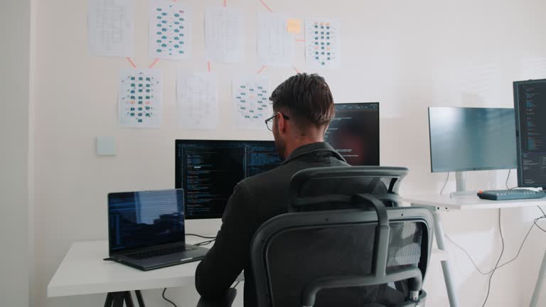 Write Computer Code Multiple Screens Dual Monitor Desk Videos and HD Footage - Getty Images