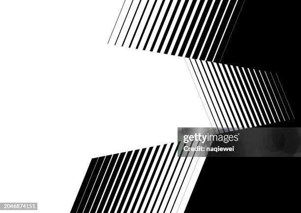stockillustraties, clipart, cartoons en iconen met vector black to white grids thin broken lines trendy transition toned image abstract background - bias line