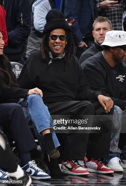 Jay-Z attends a basketball game between the Los Angeles Clippers and the Los Angeles Lakers at Crypto.com Arena on February 28, 2024 in Los Angeles,...