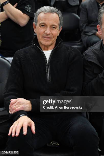 Bob Iger attends a basketball game between the Los Angeles Clippers and the Los Angeles Lakers at Crypto.com Arena on February 28, 2024 in Los...