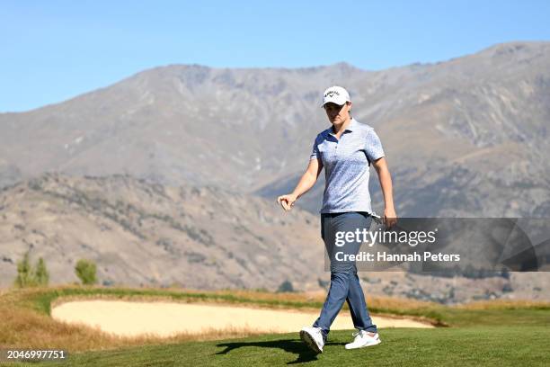 Ash Barty of Australia walks onto the green during day one of the 2024 New Zealand Golf Open at Millbrook Resort on February 29, 2024 in Queenstown,...