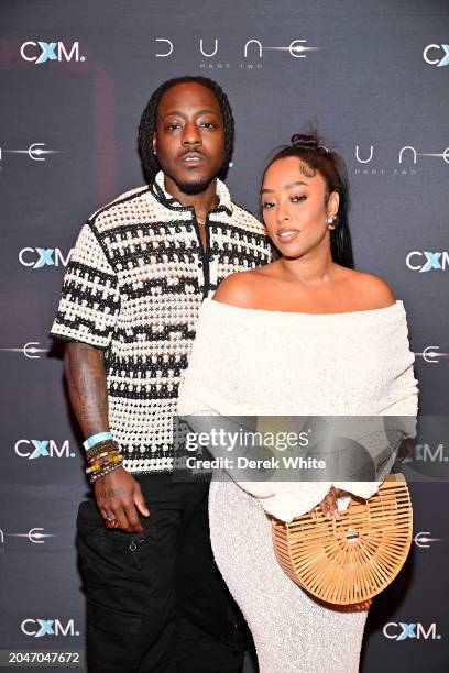 Ace Hood and Shelah Marie attend Warner Bros. - "Dune: Part Two" Atlanta screening by Cxmmunity Media on February 28, 2024 in Atlanta, Georgia.