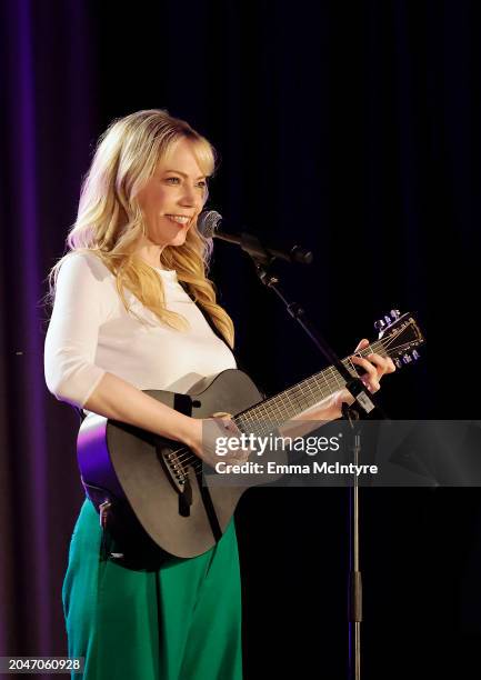 Riki Lindhome performs onstage during Day Two of The MAKERS Conference 2024 at The Beverly Hilton on February 28, 2024 in Beverly Hills, California.