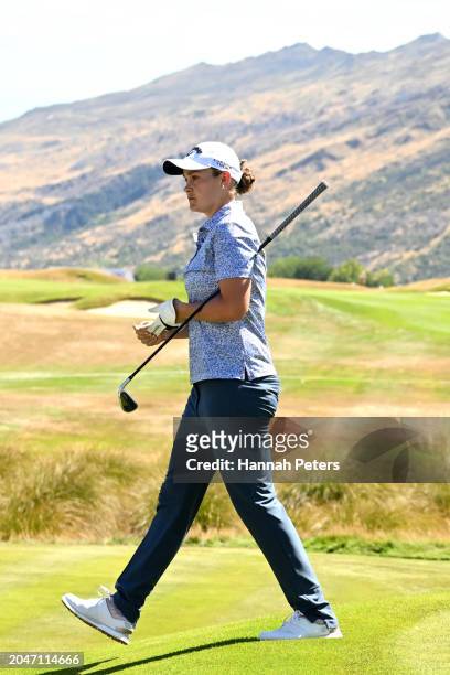 Ash Barty of Australia walks off the tee during day one of the 2024 New Zealand Golf Open at Millbrook Resort on February 29, 2024 in Queenstown, New...