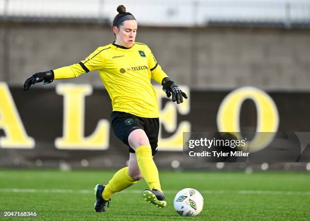 Westmeath , Ireland - 2 March 2024; Peamount United goalkeeper Niamh Reid Burke during the 2024 Women's President's Cup match between Athlone Town...