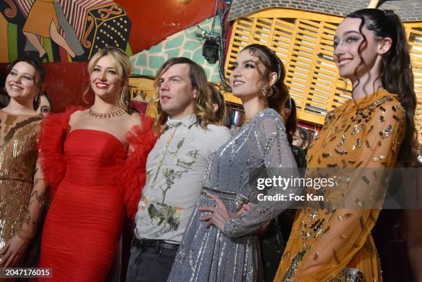 Delphine Wespiser, Christophe Guillarmé, Blanca Blanco and a model walk the runway during the Christophe Guillarme Womenswear Fall/Winter 2024-2025...