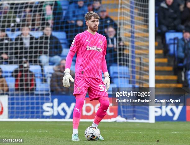 Blackpool's Daniel Grimshaw during the Sky Bet League One match between Shrewsbury Town and Blackpool at Montgomery Waters Meadow on March 2, 2024 in...