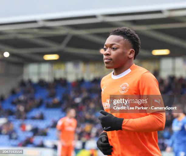 Blackpool's Karamoko Dembele during the Sky Bet League One match between Shrewsbury Town and Blackpool at Montgomery Waters Meadow on March 2, 2024...