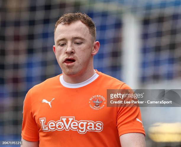 Blackpool's Shayne Lavery during the Sky Bet League One match between Shrewsbury Town and Blackpool at Montgomery Waters Meadow on March 2, 2024 in...