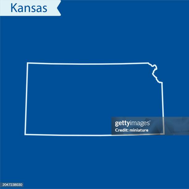 kansas map - kansas outline stock illustrations