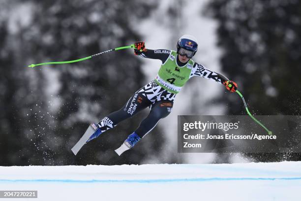 Alice Robinson of Team New Zealand in action during the Audi FIS Alpine Ski World Cup Women's Super on March 3, 2024 in Kvitfjell Norway.