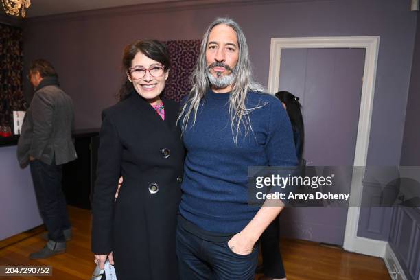 Lisa Edelstein and Robert Russell attend The Art of Elysium's Art Salon Celebrating Amanda Fairey's Birthday at The Art of Elysium on February 28,...