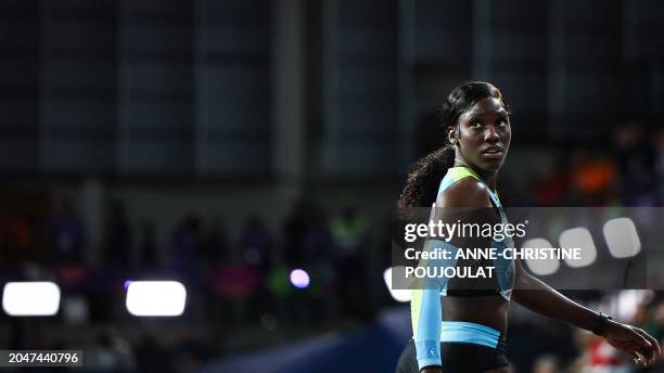 Bahamas' Charisma Taylor competes in the Women's Triple Jump final during the Indoor World Athletics Championships in Glasgow, Scotland, on March 3,...