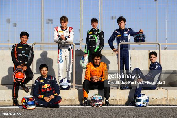 Formula 2 2024 Rookies, Rafael Villagomez of Mexico and Van Amersfoort Racing , Josep Maria Marti of Spain and Campos Racing , Paul Aron of Estonia...