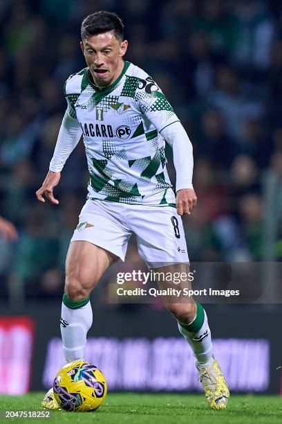 Andre Castro of Moreirense FC in action during the Liga Portugal Betclic match between Moreirense FC and Sporting CP at Parque de Jogos Comendador...