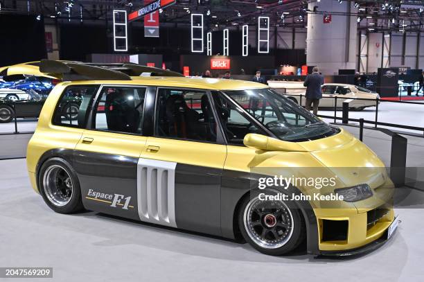 Espace Matra Williams Renault F1 is displayed in the Classics Gallery during the Geneva Motor Show 2024 at Palexpo on February 26, 2024 in Geneva,...